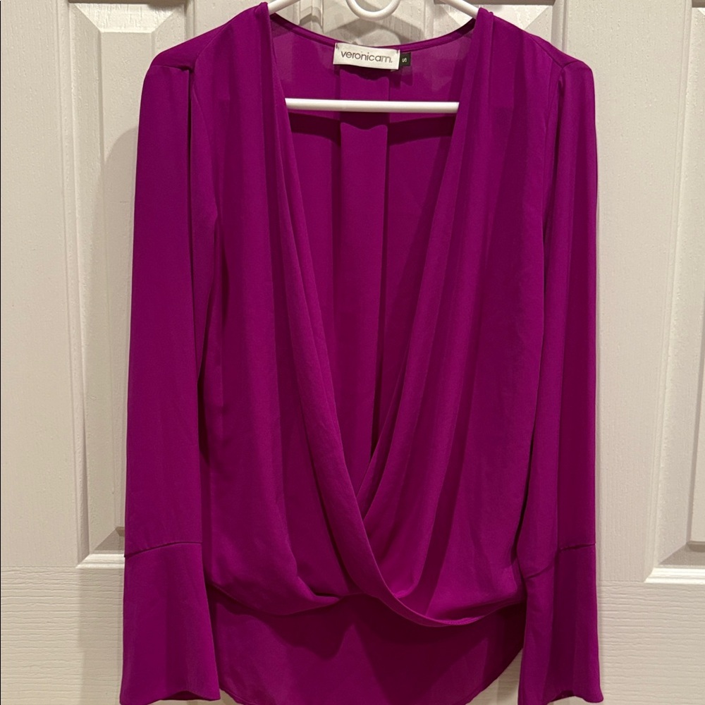Veronica M Women's Magenta Drape Blouse